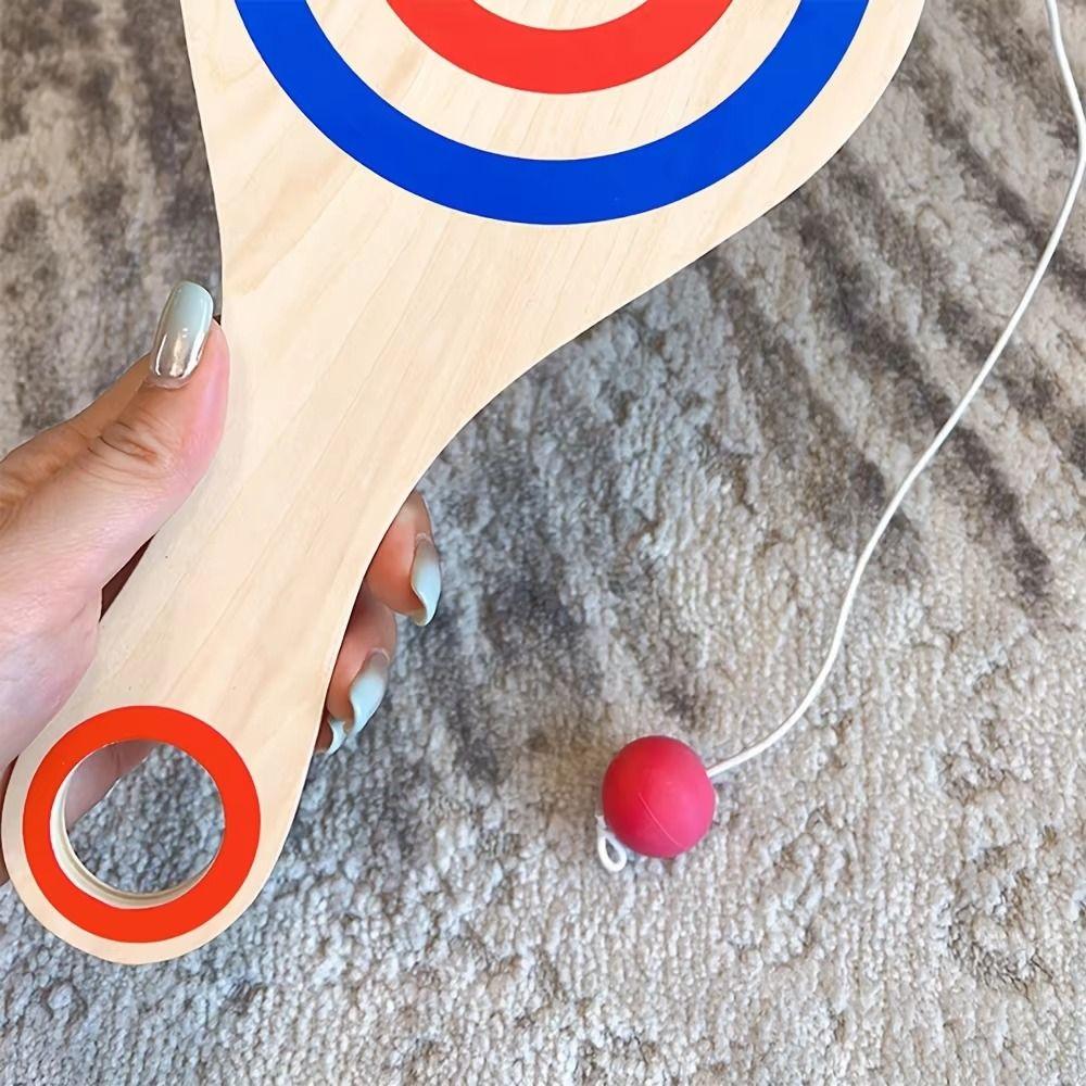 Elastic String Wooden Paddle Ball Game Wooden Paddles with Ball Hand Eye Coordination