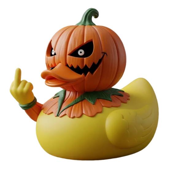 Halloween Middle Finger Duck Spooky Skull Bat Pumpkin Duck Figurine Resin Desktop Ornament for Holiday Home Office Decor