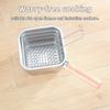 Stainless steel square frying pan with oil separation basket - folding heat-resistant handle, rust proof multi-purpose household