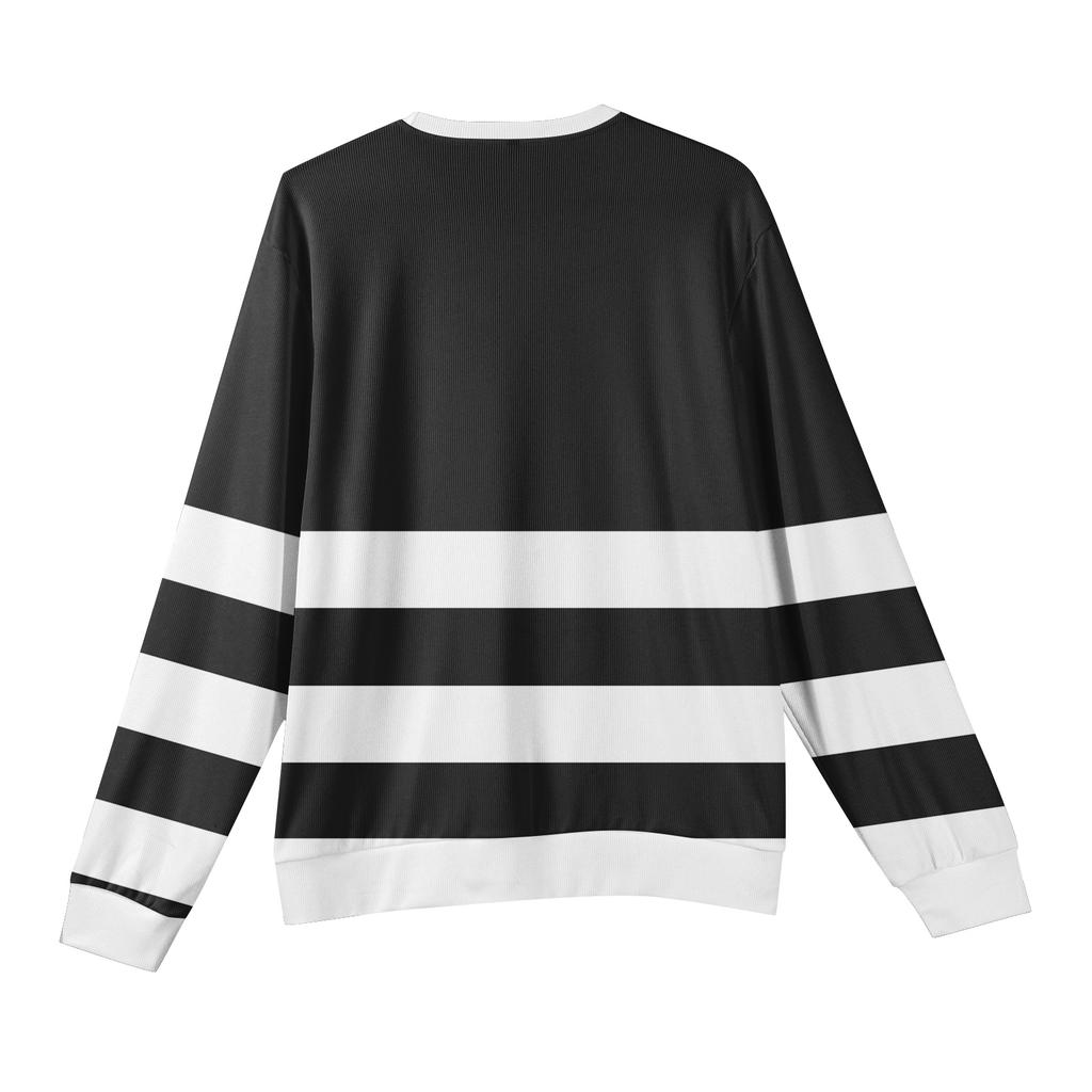 Мужской пуловер с круглым вырезом, длинными рукавами и рубчатой вязкой