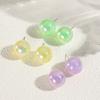 Accessories Colorful Acrylic Mermaid Ji Earrings Light Luxury Premium Acrylic Round Bead Earrings