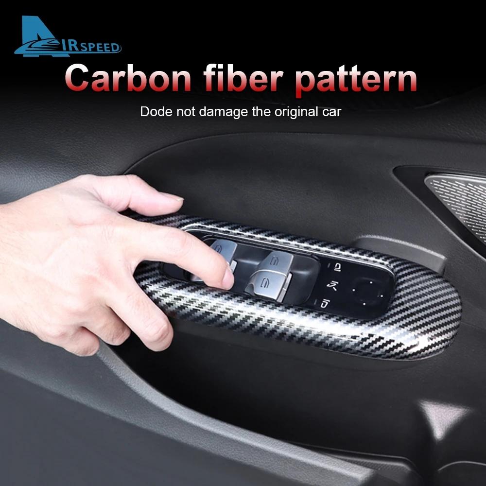 Для Mercedes Benz C Class W206 2022 2023 углеродное волокно ABS автомобильный переключатель подъема окна кнопка панели крышка внутренняя отделка