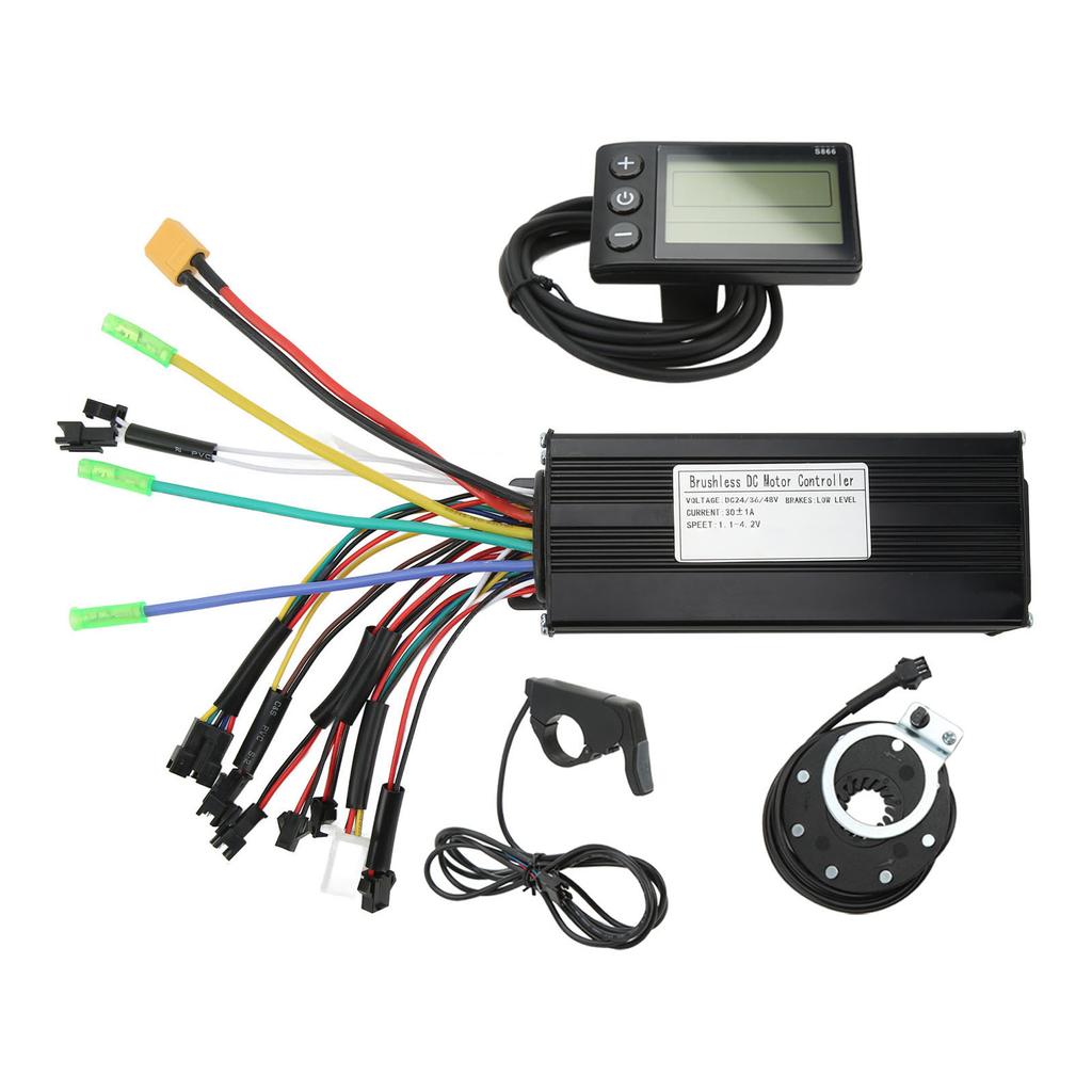 Electric Bike Lithium Battery Modification Controller Kit 30A Sine Wave Controller with Panel DC24 36 48V