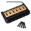 Guitar Parts Brass Saddle 6 String Fixed Hard Tail Hardtail Guitar Bridge Black