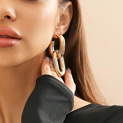 Аксессуары, металлические кольца, толстые серьги-цепочки, милый и крутой дизайн, простые геометрические серьги для женщин