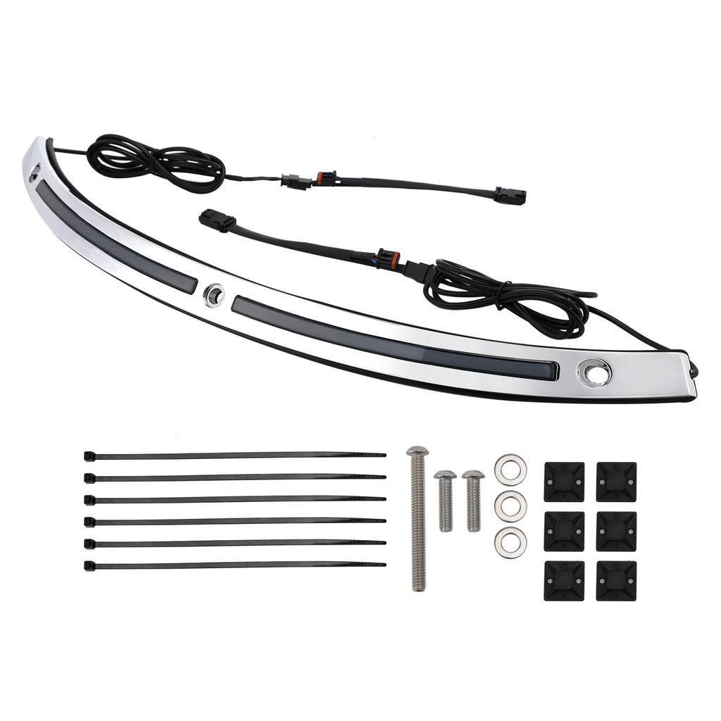 LED Running Turn Signal Light Windshield Trim for Harley 2014+ Electra Glide Black