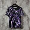 Fashion Men's T-shirt  3d Line Printed Men'S Clothing Street Designer Short Sleeved Oversized Top Tees Daily Casual Sportswear
