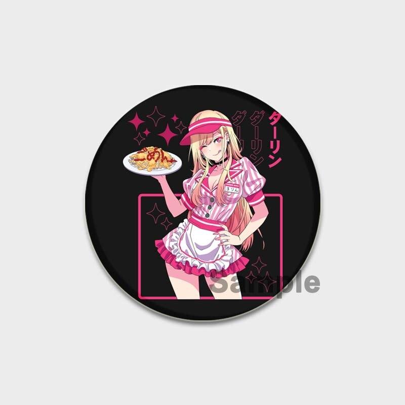 58 мм броши в стиле аниме My Dress-Up Darling Kitagawa Marin Kuroe Shizuku, значок для косплея, аксессуары, украшение для рюкзака, рождественский подарок