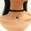 European and American Style Retro Hollow Black Lace Choker Sexy Love Necklace Choker