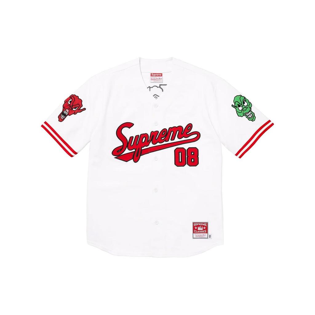 Supreme x Mitchell & Ness FW23 Week5 Downtown Hell Baseball Jersey 'Green' Men's SUP-FW23-094