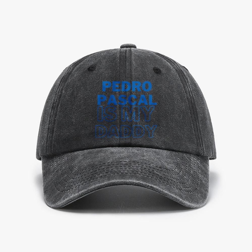 funny pedro pascal is my daddy High Quality Washed cowboy Baseball Caps Hip Hop Hat Curved Brim Soft Top Hat