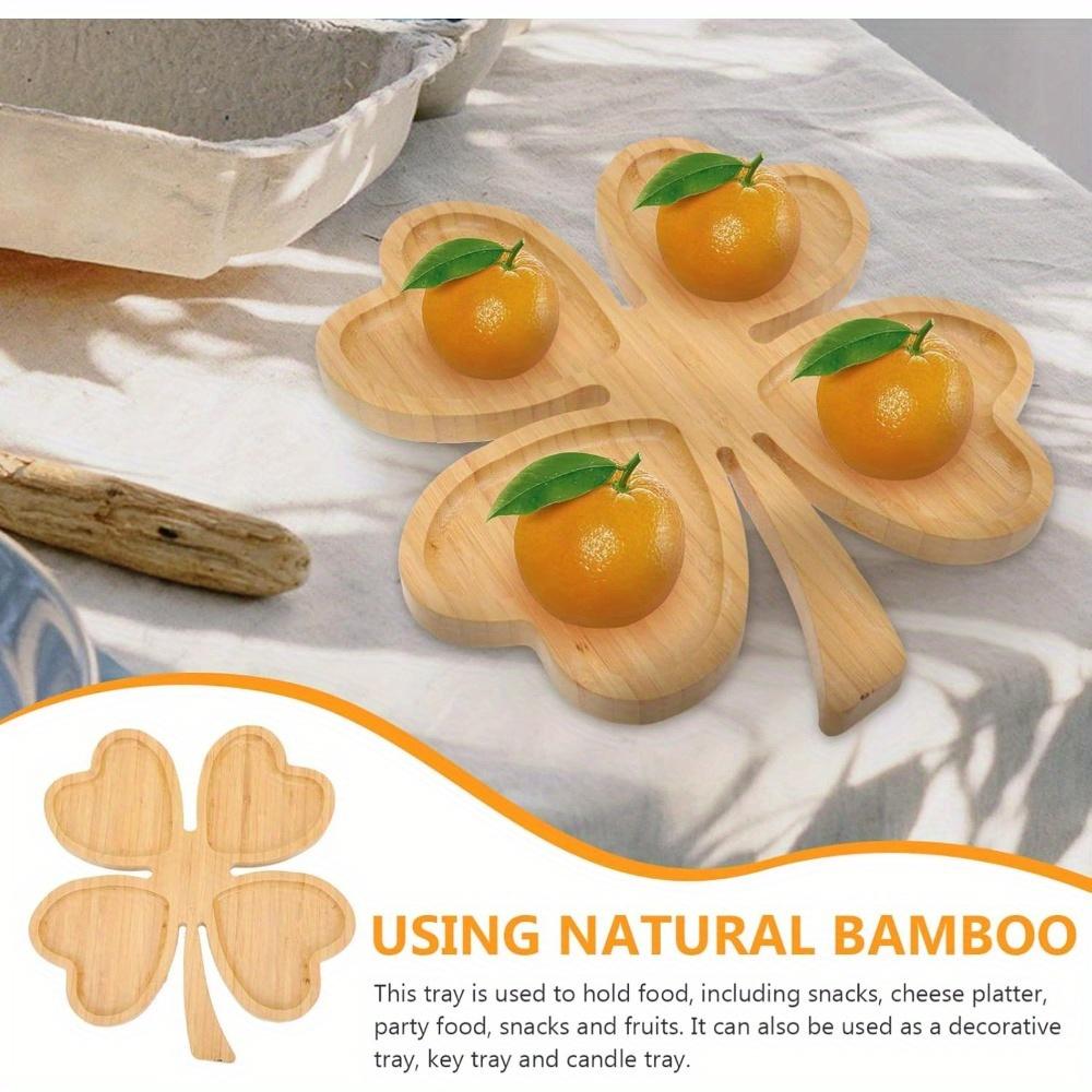 Wooden Plate - Clover Shaped Serving Plate - Clover Split Dinner Decorative Plate St. Patrick's Party