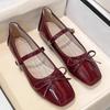 2025 New Hot Selling Vintage Mary Jane Shoes Elegant Bowknot Round Toe Women's Flat Comfort Elastic  Ladies Ballerina