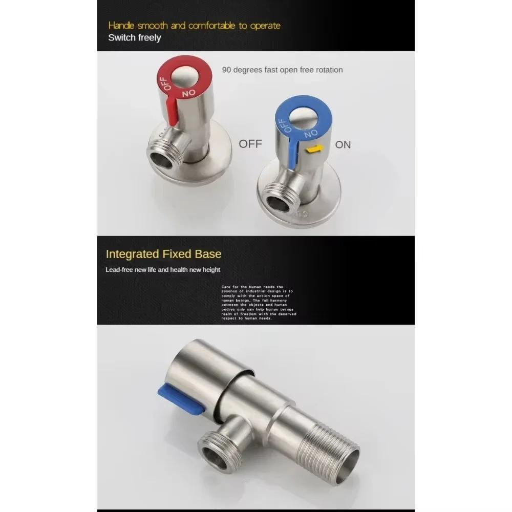 Нержавеющая сталь Горячий Холодный Впускной Клапан Туалет Наполнитель Угловые Клапаны Раковина Водонагреватель Кран для Кухни Аксессуары Для Ванной Комнаты