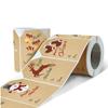 250PCS Kraft Paper Christmas Label Sticker Adhesive Christmas Sticky Labels Gift Packaging