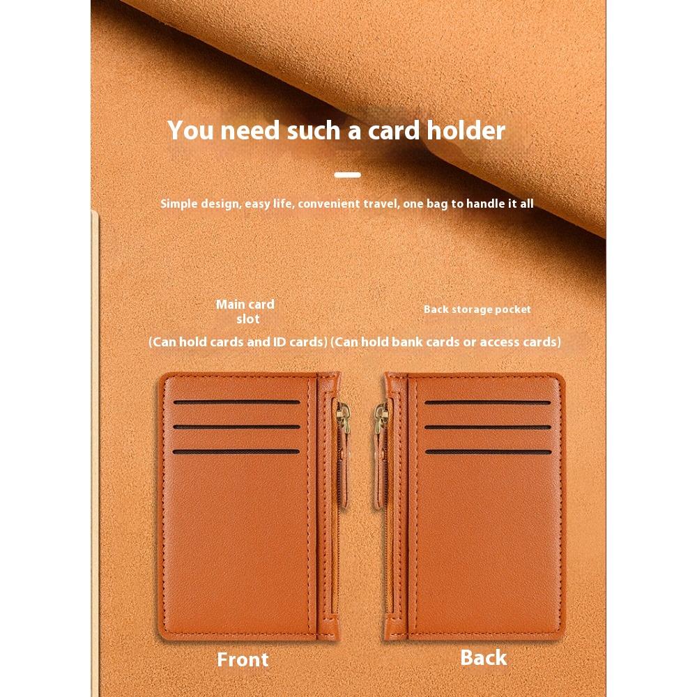 Ультратонкий кошелек для карт, Женский маленький и простой многокарточный кошелек на молнии для мелочи, Вместительный держатель для ID-карты, Картхолдер.