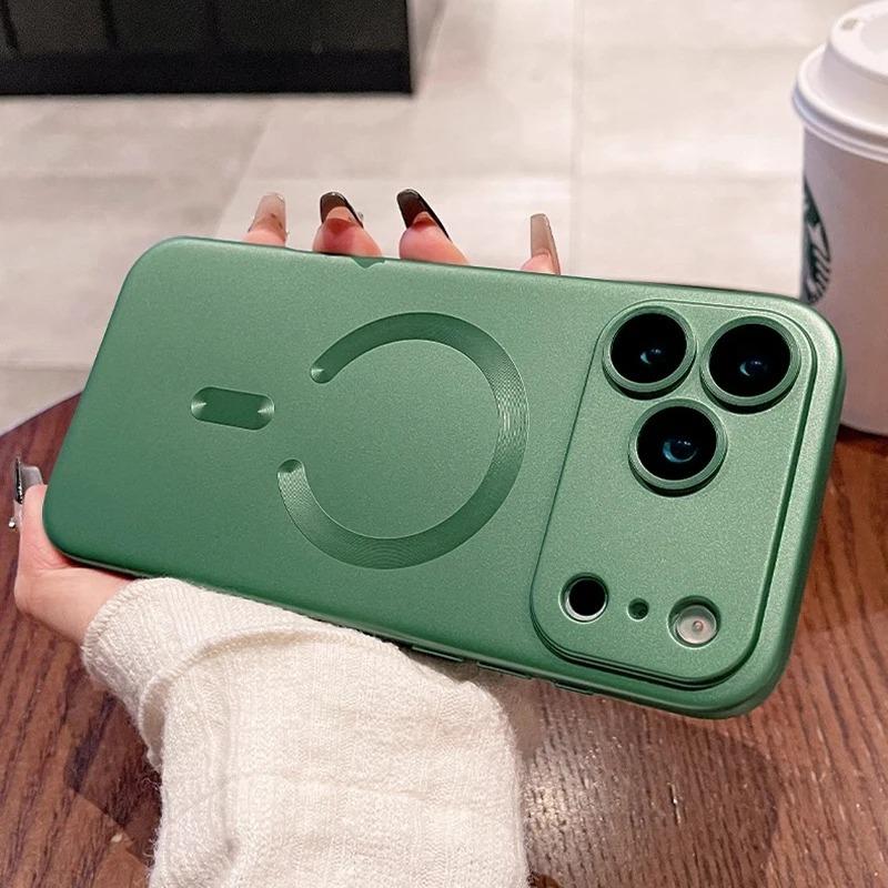 For Magnetic Phone Case For For Iphone 17 16 Pro Max Lens Protection Matte Cases For For Iphone 1 14 13 17 Pro Max Cover