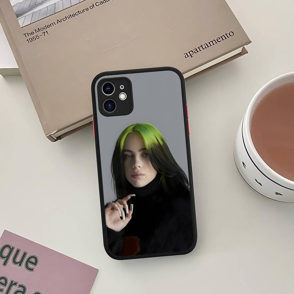 Поп E-EilishS Звезда B-billieS Для IPhone 16 15 13 12 14 11 Pro Max X XS MAX Цветной Чехол Матовый Силиконовый Чехол для Телефона