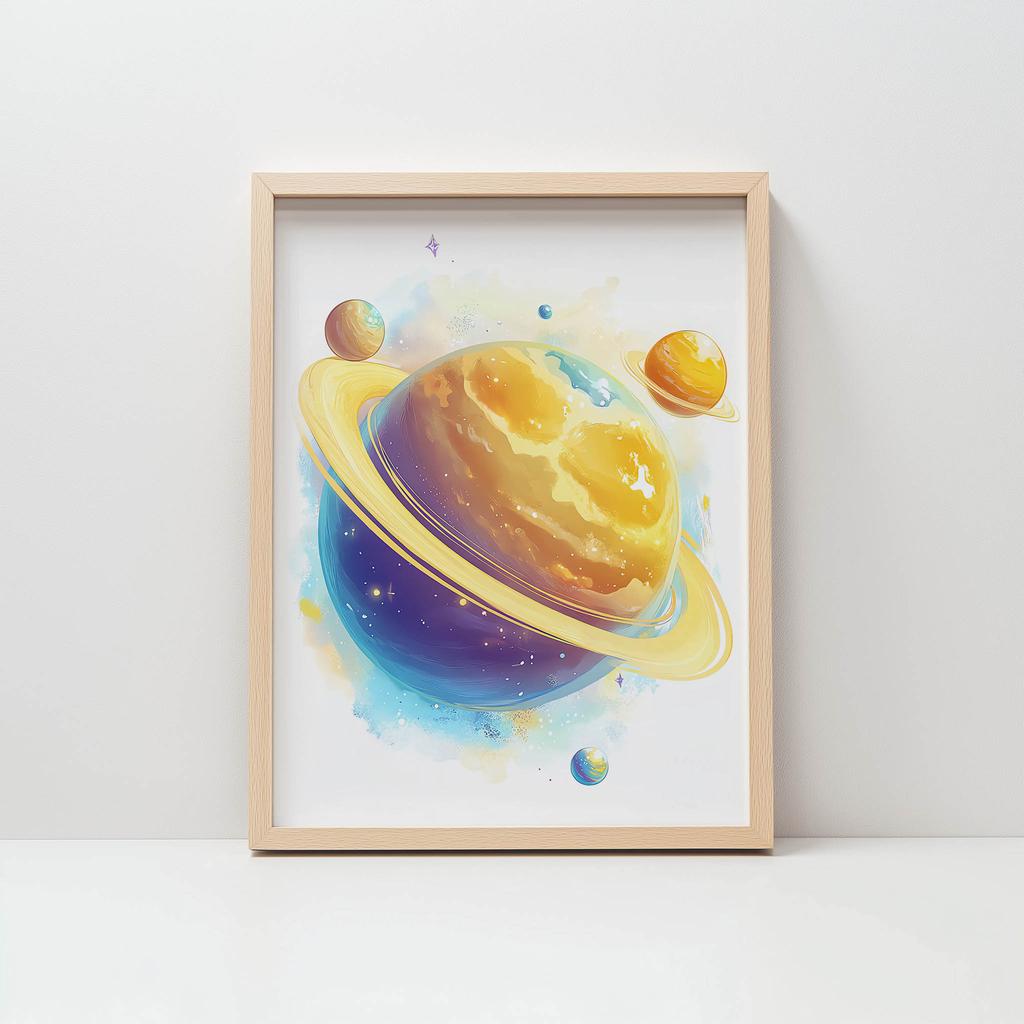 Постер Космическая Гармония Постер Космическая Гармония, 30X40 См, Алюминиевая Золотая Рама, Матовая Бумага 230 Г/м²