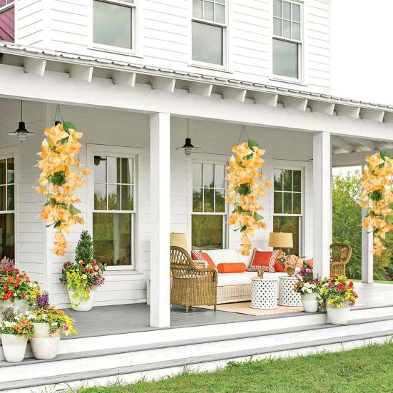 2 шт. подвесной искусственный бугенвиллея Speetabilis устойчивый к ультрафиолетовому излучению реалистичный искусственный цветок для свадебной вечеринки в помещении, на открытом воздухе, в саду, дворе, украшение из искусственного цветка