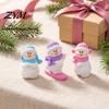 Seasonal Home Office Decor Mini Snowman Figurine, Christmas Skiing Dolls, Small Desktop Car Holiday Gift Items Dashboard Figurines, Micro Landscape