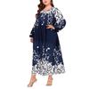 Plus Size Women's Autumn New Fashion Commuter Temperament Print Loose Long Dress