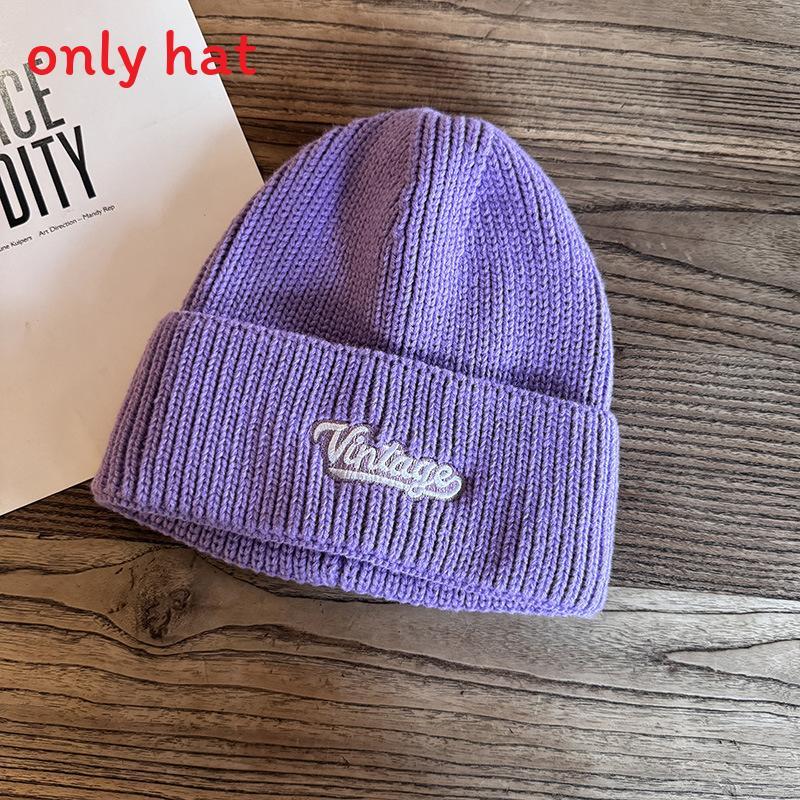 Fashion Letter Embroidery Neutral Casual Warm Knitted Hat For Autumn Winter And