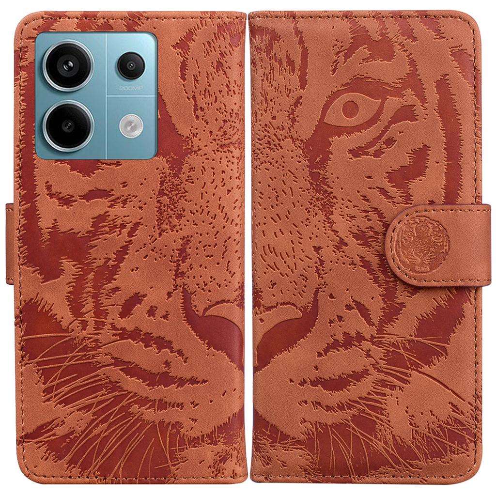 For Xiaomi Redmi Note 13 Pro 5G/Poco X6 5G Tiger Pattern Case PU Leather Stand Wallet Phone Cover