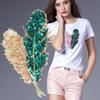 1Pc Sequins Feather Applique Clothing Embroidery Patch Fabric Sticker Sew On Patch Craft Sewing Repair
