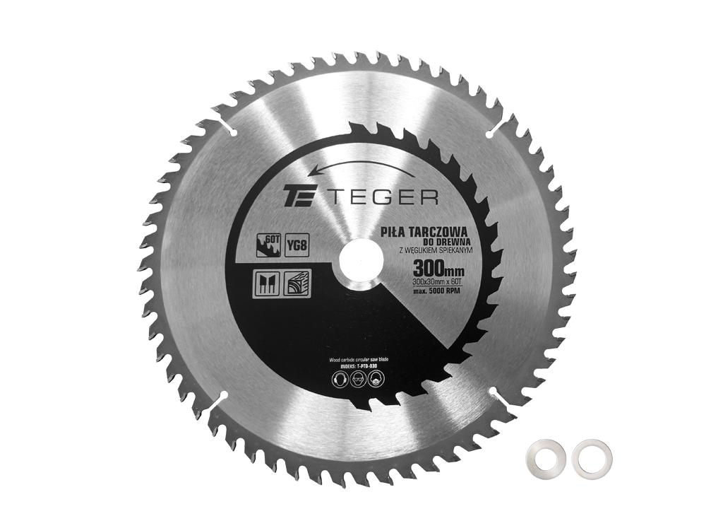TEGER 300x30 60T carbide saw blade - for wood, MDF, laminated boards (ATB, 1.8 , max 5000 RPM)