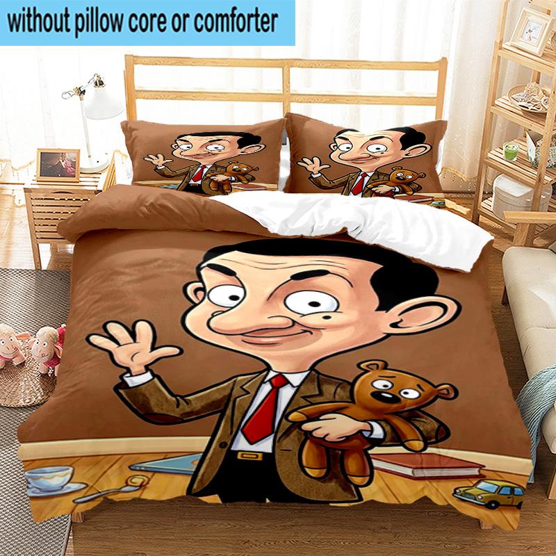 3PCS Mr. Bean's Adventure 3pcs Bedding,Including 3PCS Duvet Cover And 2pcs Pillowcases Perfect for Christmas,Ideal for Bedroom, Dormitory