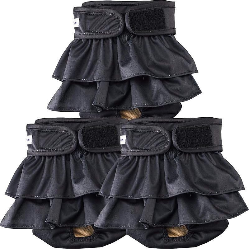 Reble Dog Diapers Female Washable, Premium Doggie Diaper for Dogs, Pack of 3, Highly Absorbent Small Dog Diaper for Heat, Incontinence and Puppy