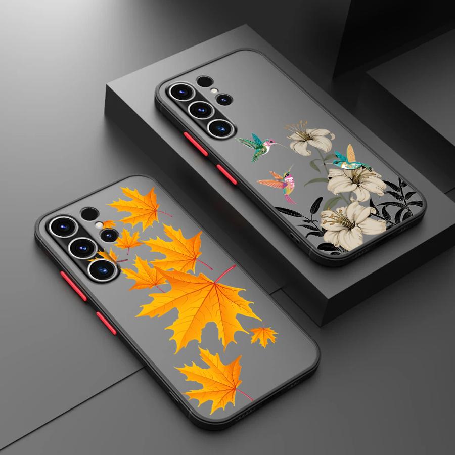 Мультяшный Лист Цветы Чехол Задняя Крышка для Телефона для Samsung Galaxy S26 S20 FE S24 Plus S21 S22 S25 Ultra Note 20 Ultra 10+ S23