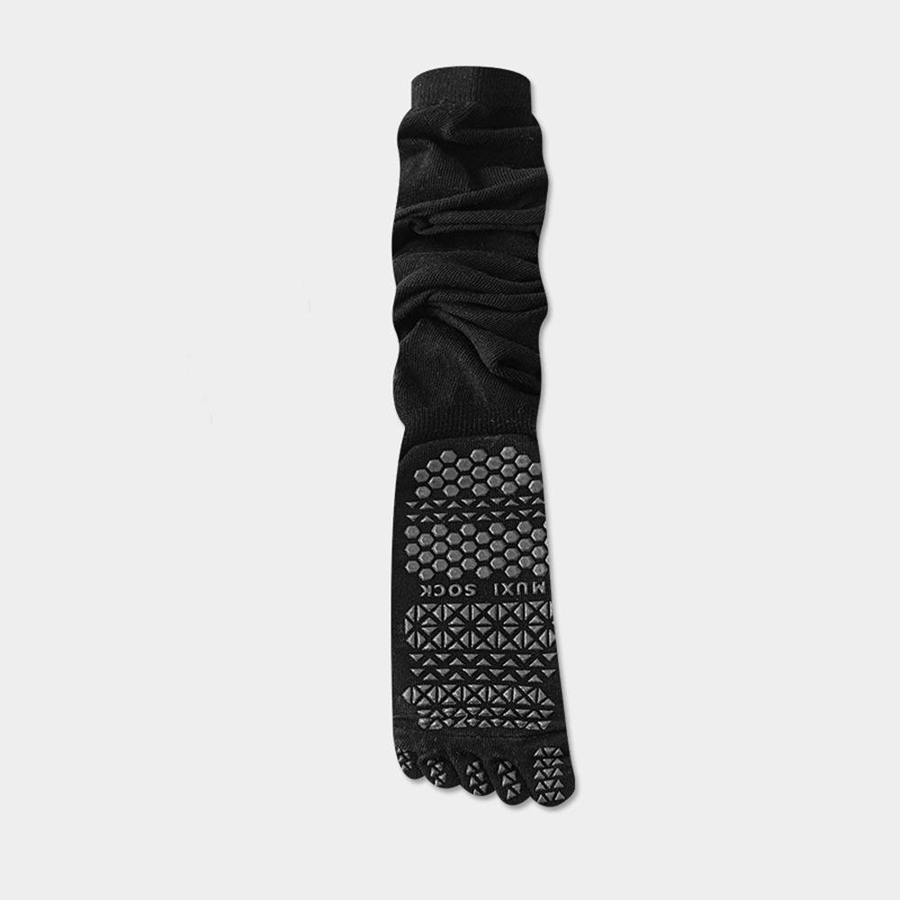 Anti-Slip Design Five Finger Yoga Socks Silicone Dots High Length Thigh Socks Yoga Practice