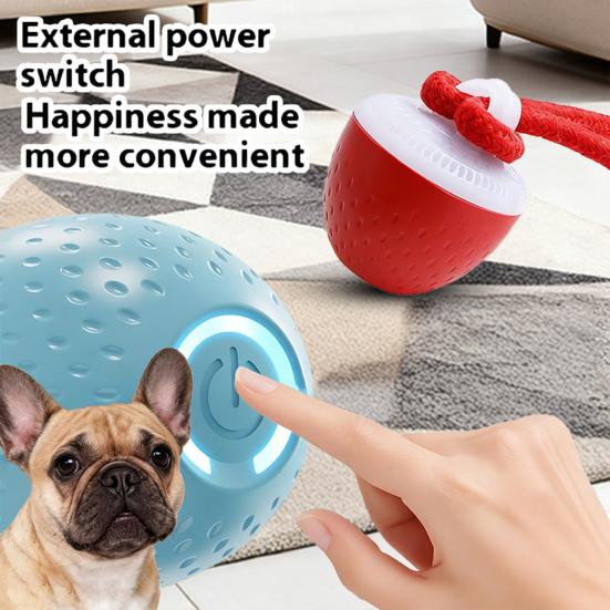 Интерактивный мяч для собак, электрический мяч для питомцев с веревками, автоматически двигающаяся и катящаяся игрушка для питомцев для маленьких, средних и крупных собак, для ежедневных тренировок и упражнений