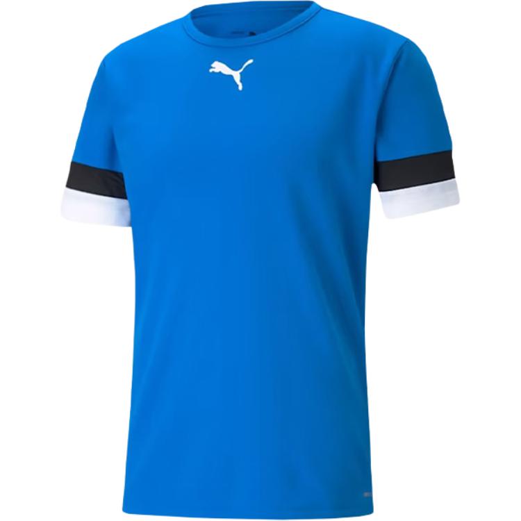 Puma Teamrise Breathable Logo Print Pullover Round Neck Short Sleeve Football Shirt Men Tops Blue Black 704932-02