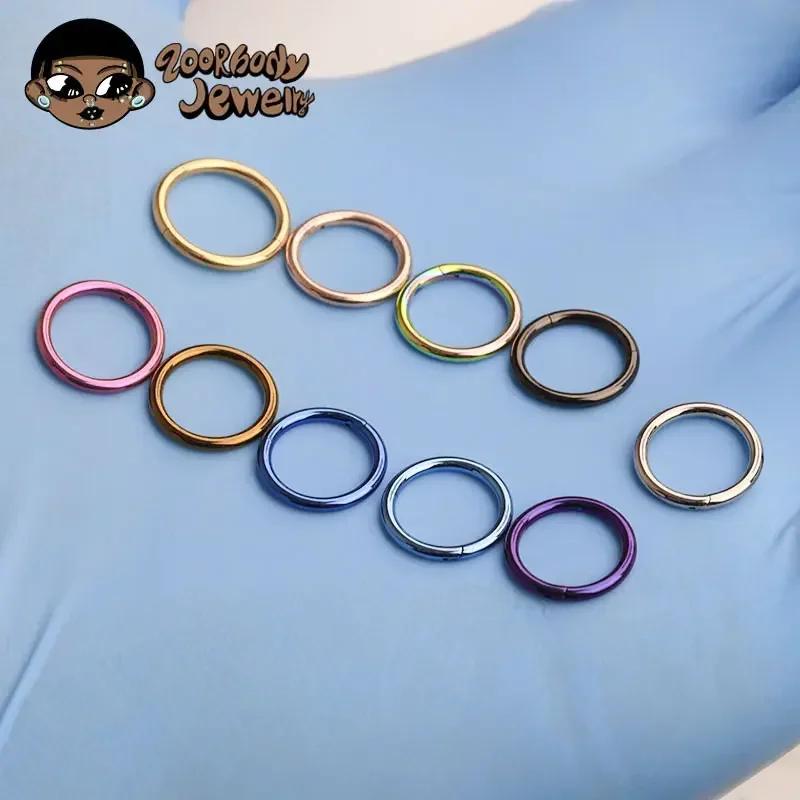 Титановый пирсинг носа G23 F136 Имплантатный класс 14G 16G 18G 20G Кликер Пирсинг перегородки носа Трагуса Сексуальные украшения для тела