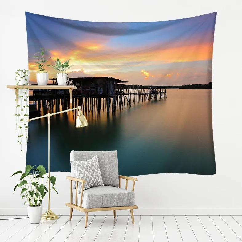 Отпуск с видом на море узор спальня гостиная гобелен украшение стены дома гобелен