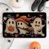 Halloween Welcome Mat Ghost Black Cat Indoor Outdoor Halloween Decorations Porch Entrance Hallway Kitchen Rug
