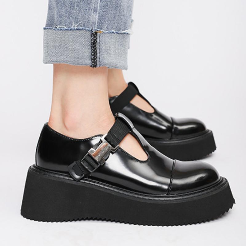 Мода 2024 года, новые маленькие кожаные туфли для женщин, Лолита, ретро, с круглой головкой, Мэри Джейн, модные женские туфли на толстой подошве, женские одинарные туфли