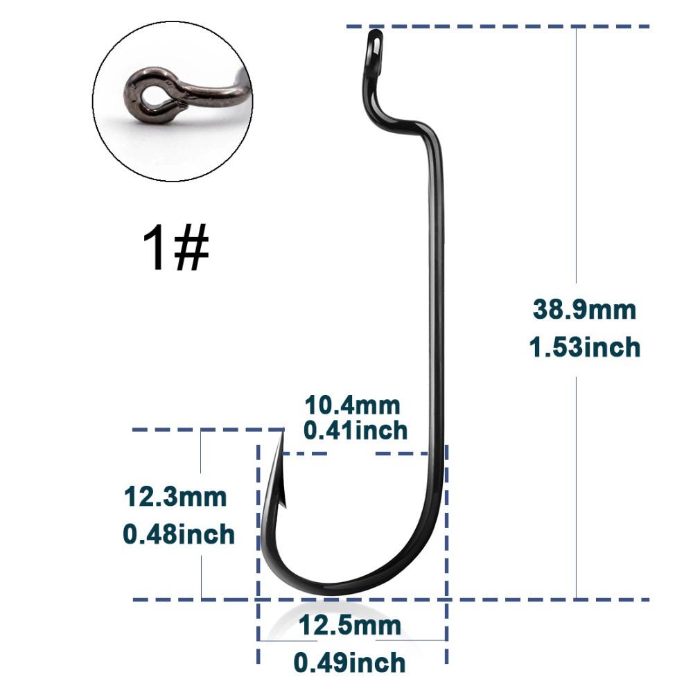 50Pcs Barbed Fishing Hook Hign Carbon Steel Worm Hook Creative Fishing Tackle Saltwater