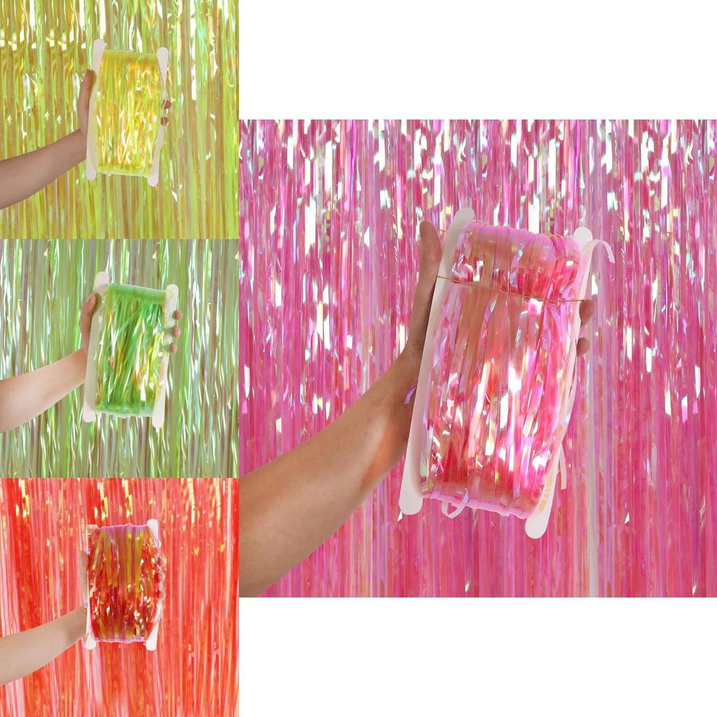 Festive 1x3 Meter Candy Colored Rain Streamer Curtain Ideal For Party And Event Setup
