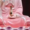 Red Robe Ceramic Guanyin Ornament – Home Worship Bodhisattva Statue for Living Room Decor