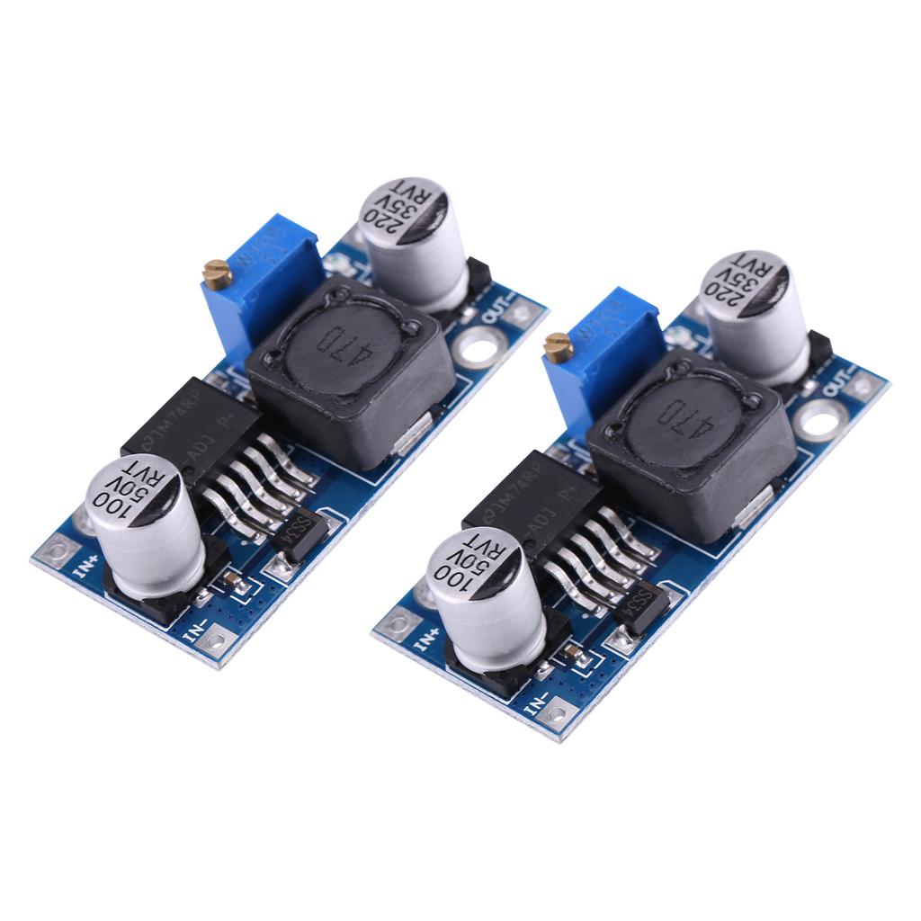 2 шт. — регулируемые понижающие модули питания, преобразователи 3,2–35 В в 1,25–35 В, 3 А