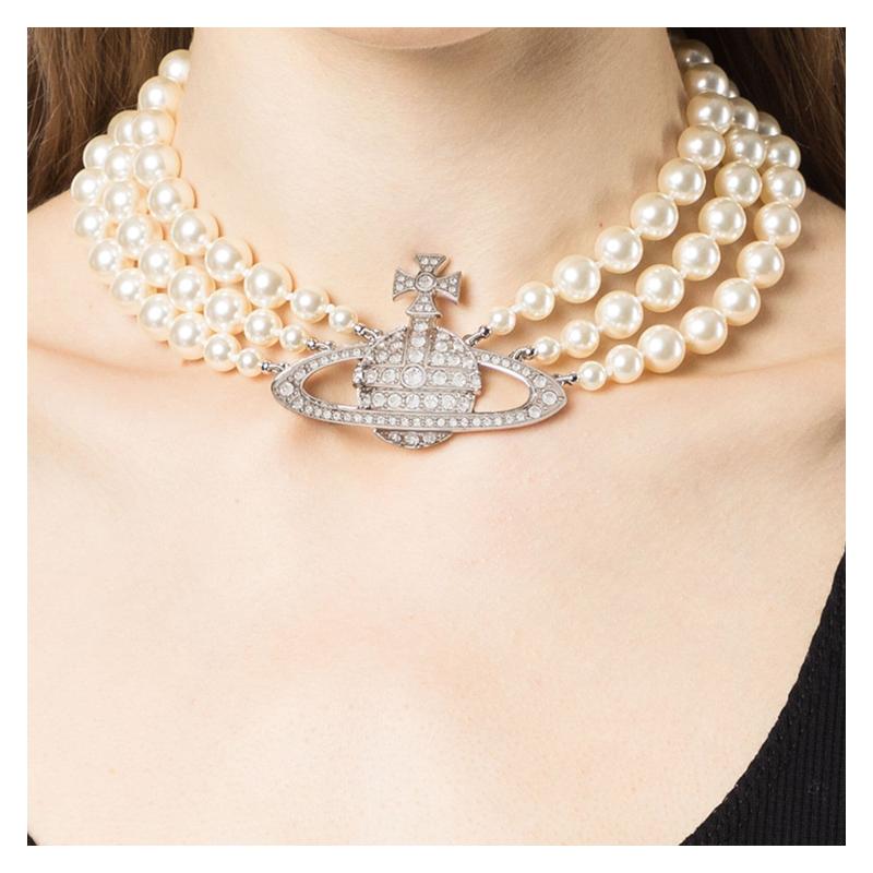VIVIENNE WESTWOOD Латунное ожерелье с логотипом бренда для женщин, белое 6303000702P127CN