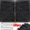 60/180pcs Black Hair Clips One-line Invisible Bobby Pin Disposable Headwear Metal Waved BB Hairpins Barrettes Headwear Hairgrips