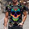 Summer Men's Fashion Casual O Neck Vintage T Shirt Clothing 3d Horror Skull Print T Shirt Harajuku Oversized Short Sleeve Top
