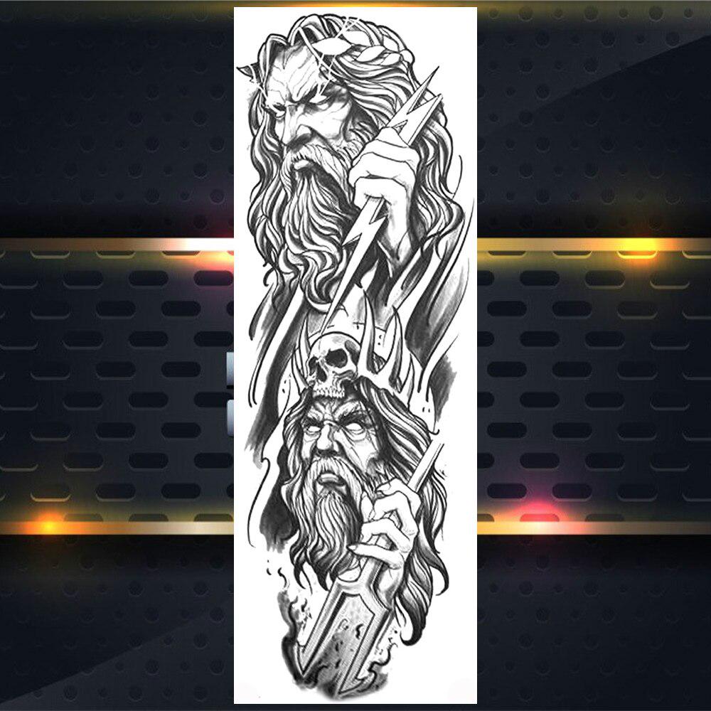 Длинные Временные Татуировки На Полную Руку Для Мужчин Мальчиков Лев Король Зверей Военная Тату Боди-Арт Хна Поддельные Волк Водонепроницаемые Рукава Татуировки Наклейки
