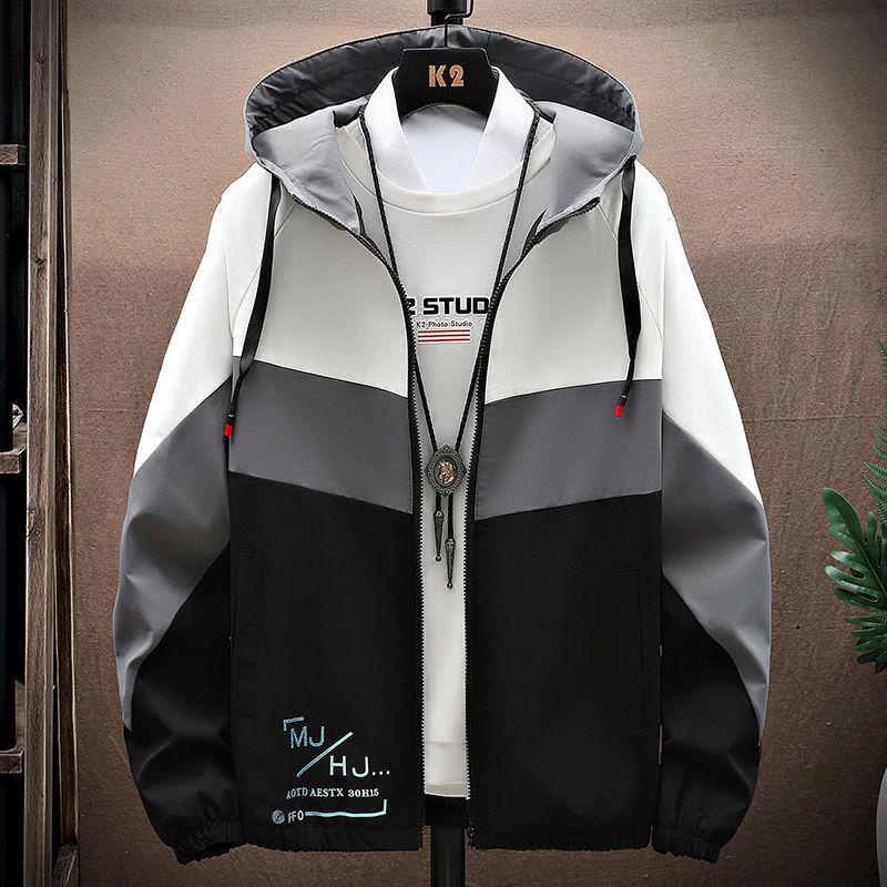 Мужская модная рабочая куртка с капюшоном в корейском стиле для подростков