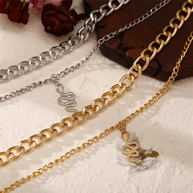 17KM Панк Винтаж Змея Подвеска Ожерелье Для Женщин Хип-Хоп Золотой Цвет Многослойная Коренастая Цепочка Портрет Монета Ожерелье Модные Ювелирные Изделия